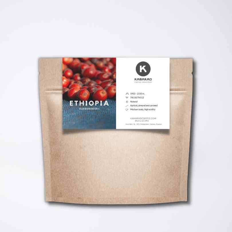 Etiyopya Guji grade 1 nitelikli kahve 250 gram paketinde