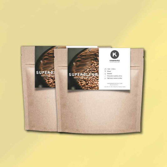 2'li Superblend paketinde, 2 adet 250 gram Kamarad harman kahveleri bulunur